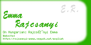 emma rajcsanyi business card